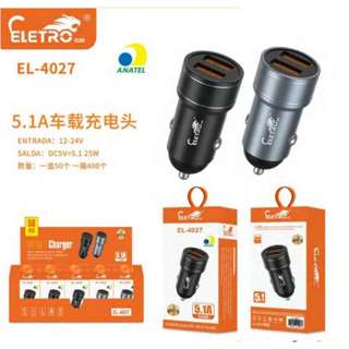 kit 10 Carregador Veicular Turbo Usb 2 Entradas le-507/AL-C080 funte/el-4027 em Oferta na Shopee