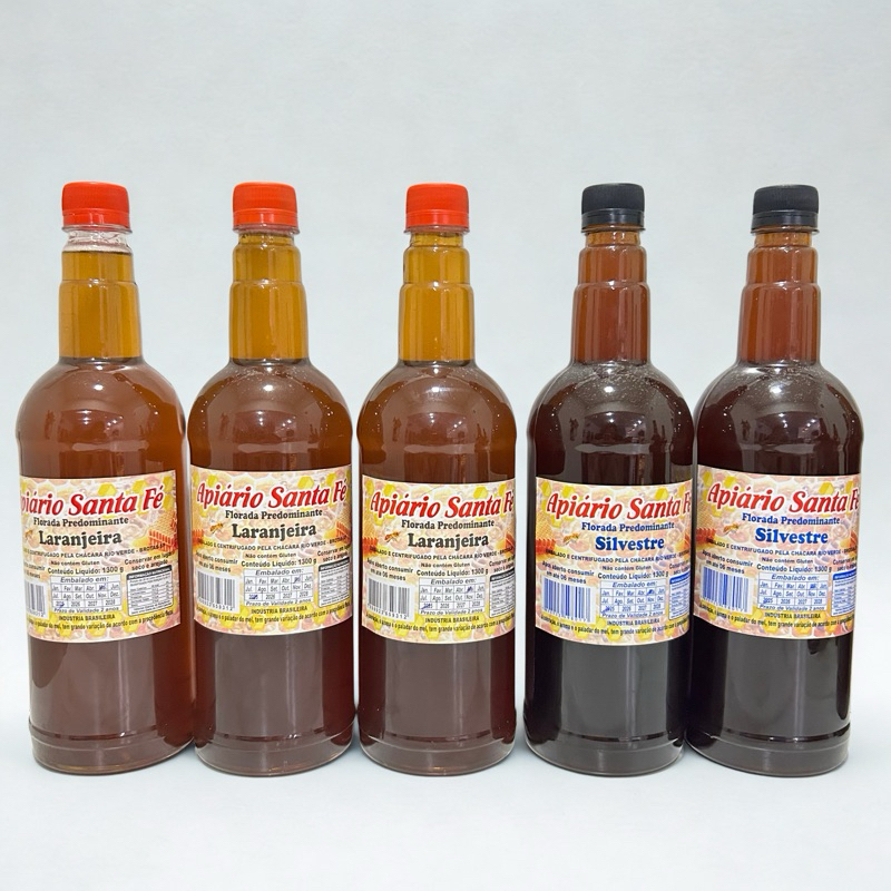 Kit com 5 Litros Mel 100% Puro – 3 Laranjeira + 2 Silvestre – 1,300kg Cada – Direto do Apiário em Oferta na Shopee