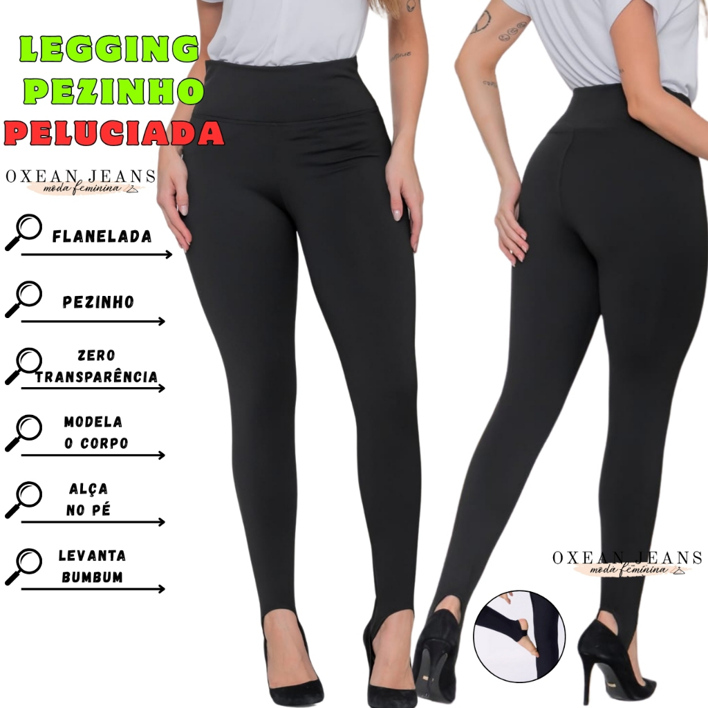 Legging Pezinho Flanelada Grossa Calça Leg Peluciada Cintura Alta Térmica em Oferta na Shopee