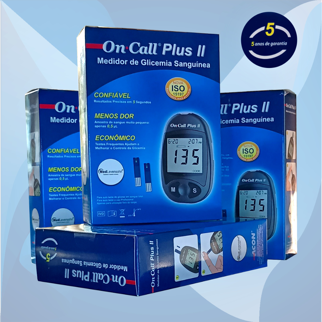 ON CALL PLUS II MONITOR DE GLICOSE PARA MEDIÇAO DE GLICEMIA SANGUÍNEA GLICOSIMETRO em Oferta na Shopee