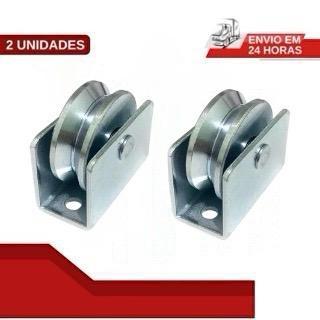 kit 2 Roldana para portão de correr com caixa V 1.1/2'' , 2'', 2.1/2'', 3', 4'' polegadas em Oferta na Shopee