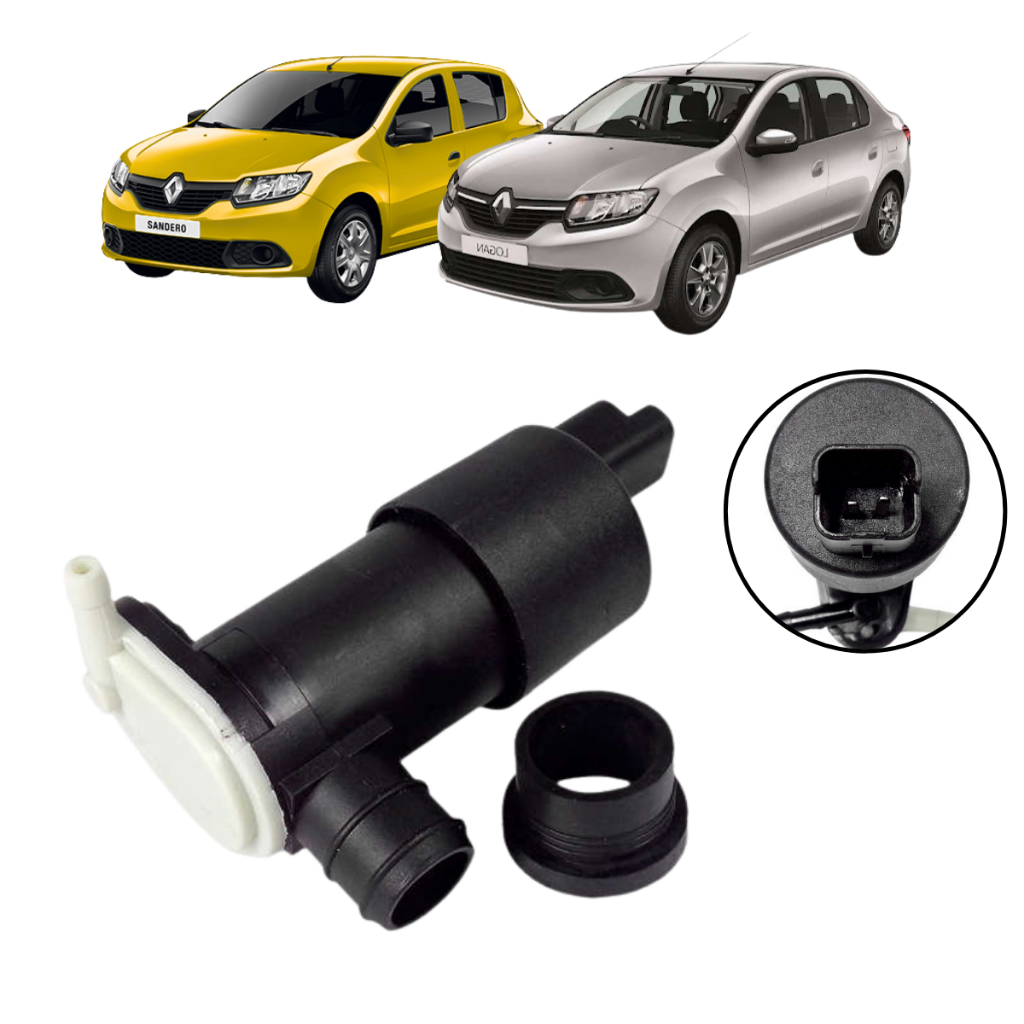 Bomba Esguicho Agua Limpador Parabrisa Renault Sandero Logan 2015 A 2022 12V 2 Saidas em Oferta na Shopee