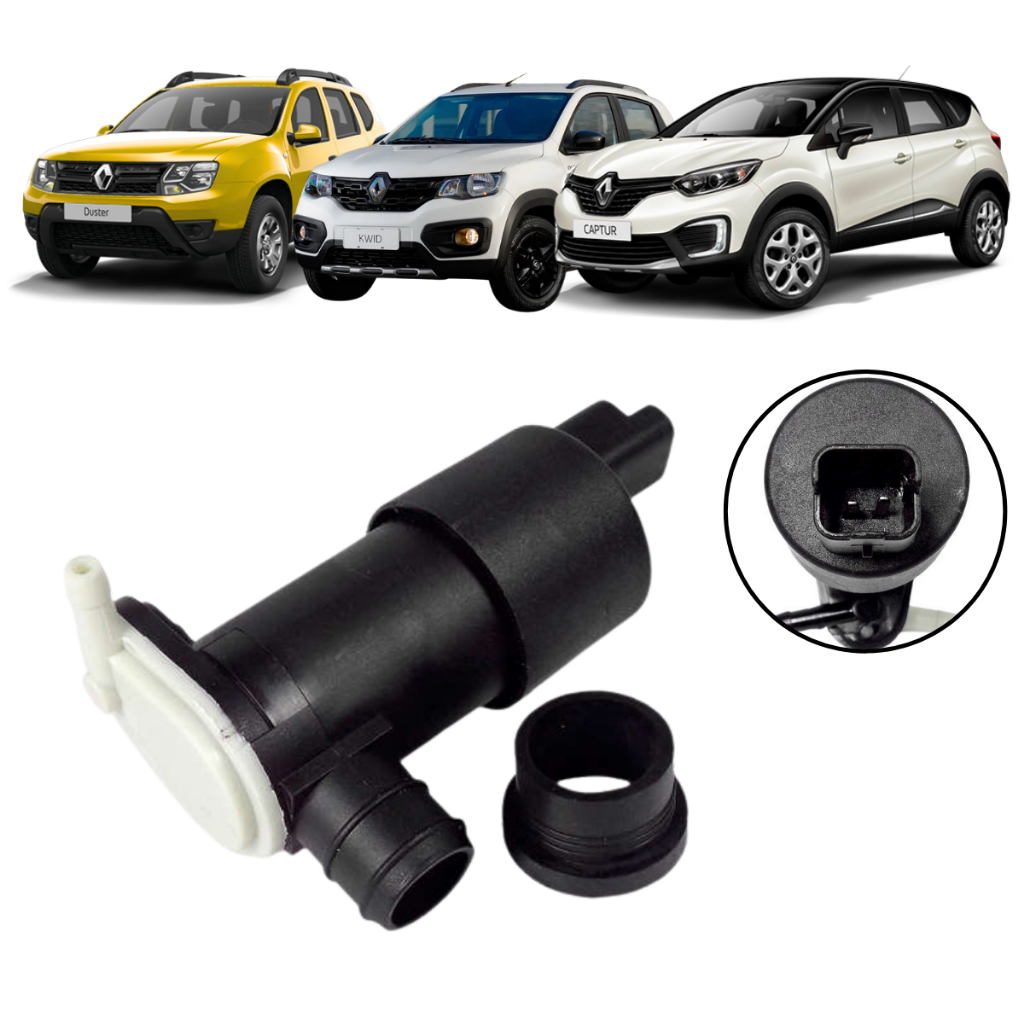 Bomba Esguicho Agua Limpador Parabrisa Renault Duster Captur Kwid 2012 A 2020 12V 2 Saidas em Oferta na Shopee
