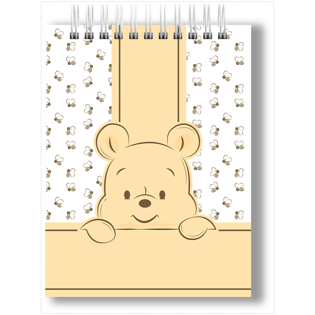 Bloquinho Pooh - Personalizado-Capa Dura- Tamanho A6 em Oferta na Shopee