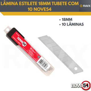 Lâmina para estilete 18 mm, tubete com 10 peças, NOVE54 em Oferta na Shopee