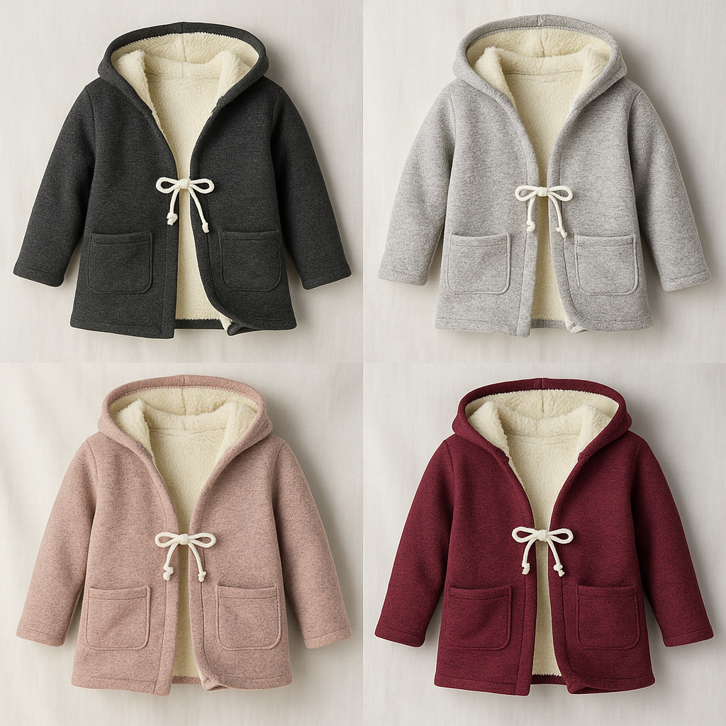 Casaco Infantil Peluciado Capuz | Lansinha Forrado com Sherpa (Tam 2-10) em Oferta na Shopee
