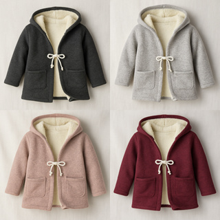 Casaco Infantil Peluciado Capuz | Lansinha Forrado com Sherpa (Tam 2-10) em Oferta na Shopee