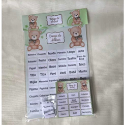 1 Bingo Personalizado no tema Ursinho Verde para Chá de Bebê – Cartelas Personalizadas - Lembrancinha chá de bebê