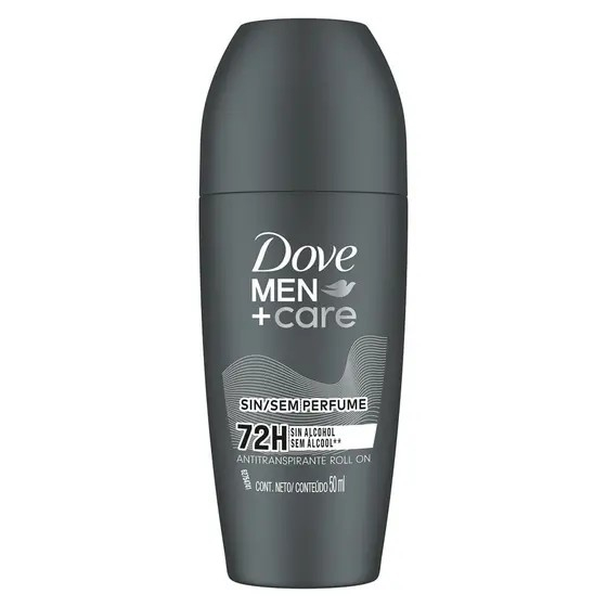 Desodorante Dove Men + Care Sem Perfume Roll-on Antitranspirante 72h com 50ml
