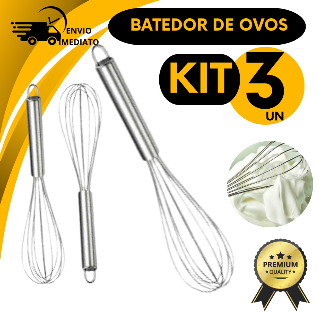 Batedor de Ovos Fouet Fue Profissional Batedor De Ovos e Massas Cabo Reforçado Mixer