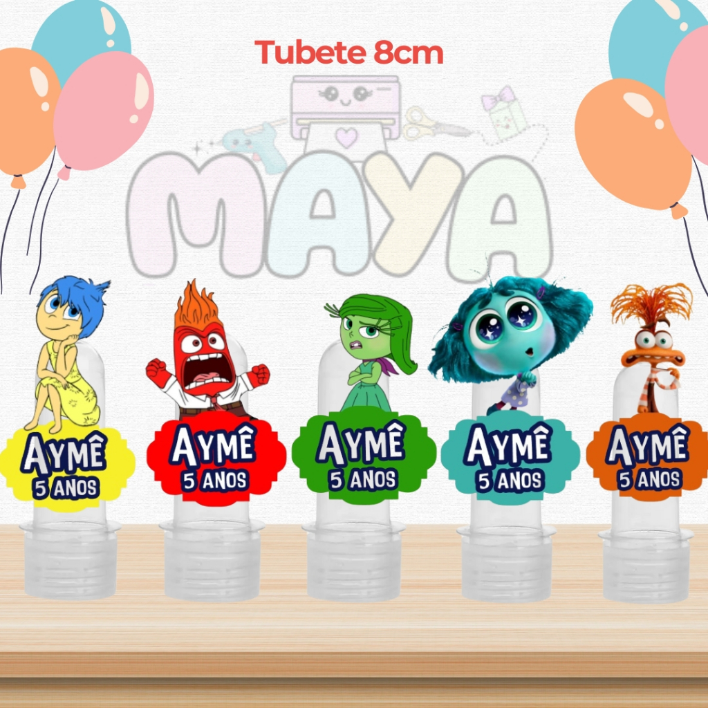 20 TUBETES  DIVERTIDAMENTE 8CM + 20 APLIQUES 3D PERSONALIZADO  LEMBRANCINHA DIVERTIDAMENTE FESTA PERSONALIZADOS DIVERTID