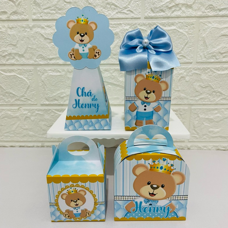 Ursinho príncipe – Kit Festa | Lembrancinhas Caixinhas Personalizadas desmontado