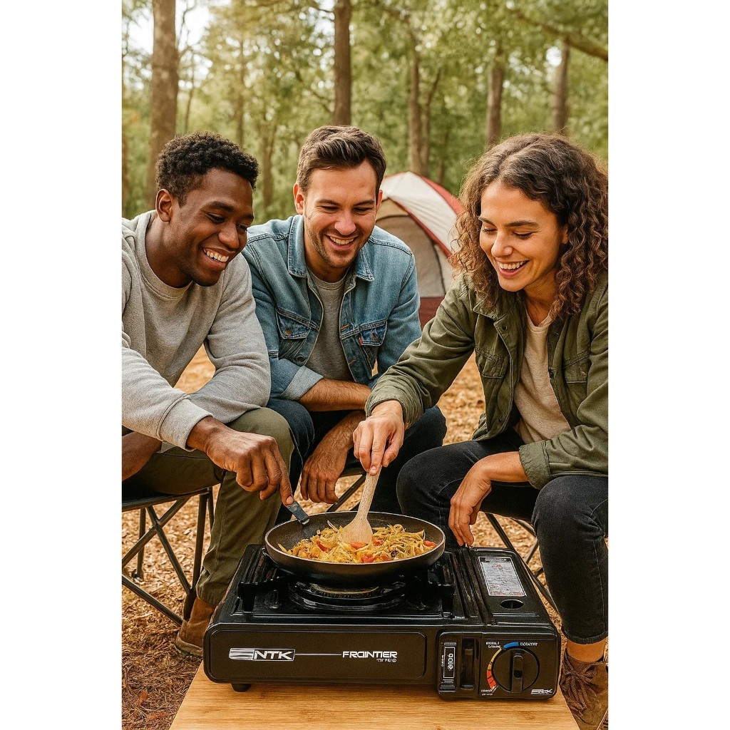 Fogareiro Fogão de Mesa Frontier 🔥 Portátil, Resistente e com Ignição Eletrônica | Ideal p/ Camping e Aventuras!