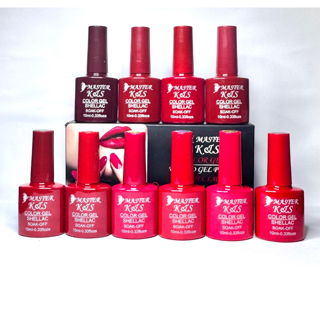 Kit Manicure 10 Esmaltes Em Gel LIRIÓ/K&S PROFISSIONAL Shellac Color Gel Polish Anvisa 10ml