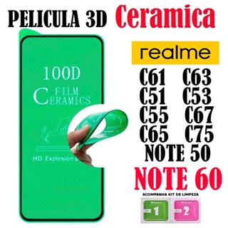 Pelicula 3D Cerâmica P/ Realme C71/C75X/C61/C63/C51/C53/C55/C67/NOTE 50/C65/C75/NOTE 60 Protetor de Tela Cobri Tudo em Oferta na Shopee