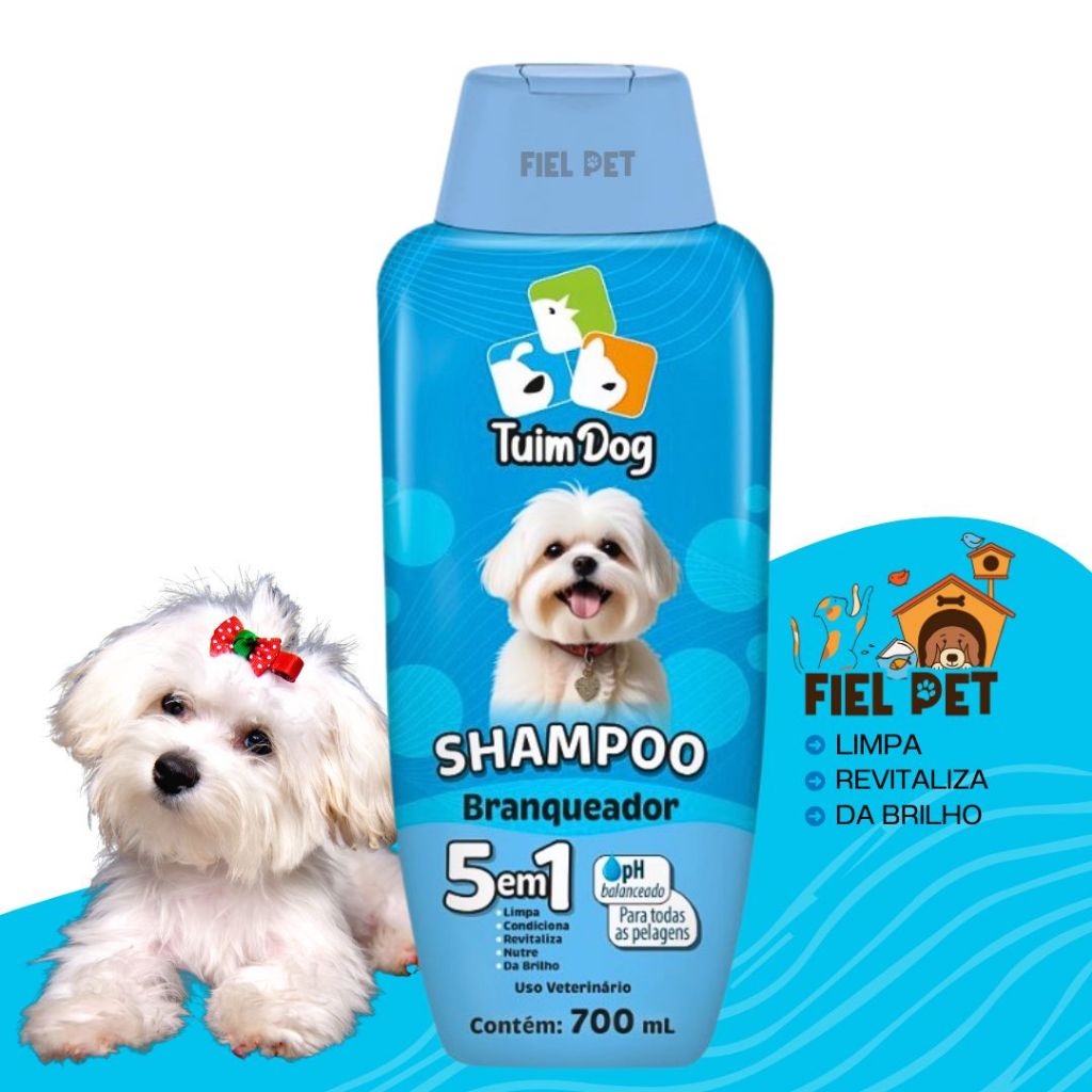 Shampoo Branqueador para Cachorro 750ml Pet Cães 3 em 1