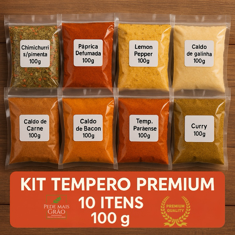 Super Kit 10 Temperos Naturais  ( 1KG DE TEMPERO )– Alta Qualidade + Preço Imbatível! em Oferta na Shopee