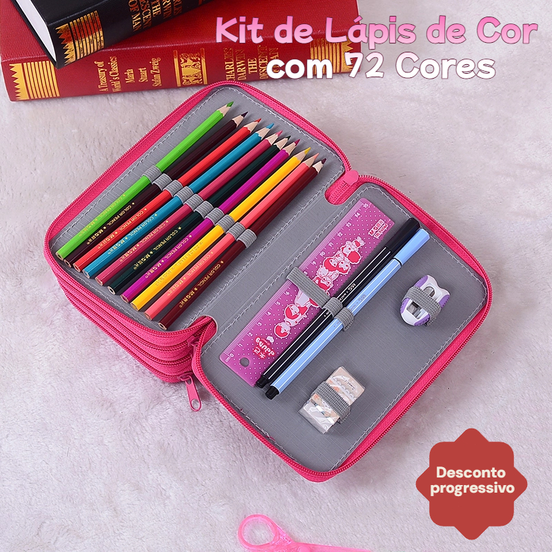 Estojo Escolar Box Organizador 72 Compartimentos 4 Divisórias Para Lápis Canetas e Material Escolar em Oferta na Shopee