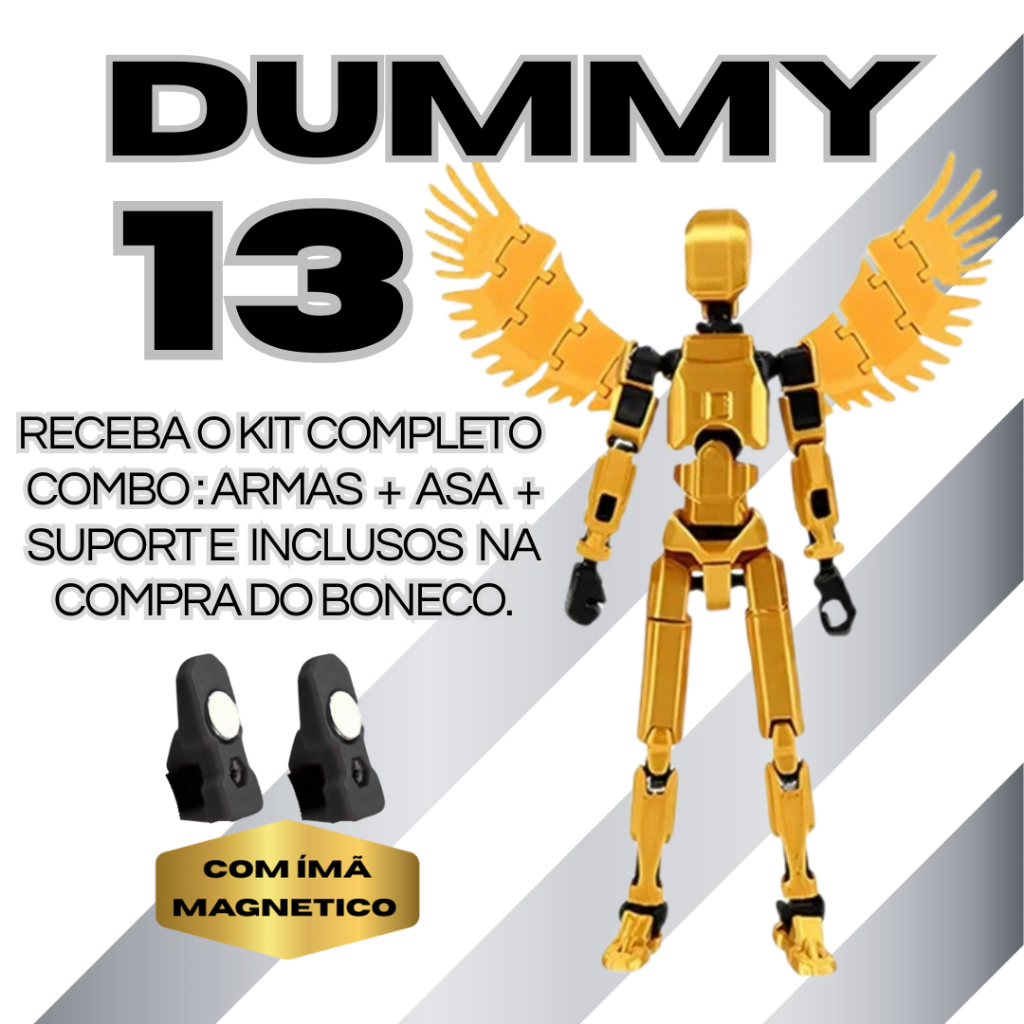 Boneco Dummy 13 Titan Magnético  - Kit Montado Com Asas e Itens em Oferta na Shopee