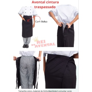 Avental de Cintura Unissex Grande – Oxford Reforçado com Bolsos em Oferta na Shopee