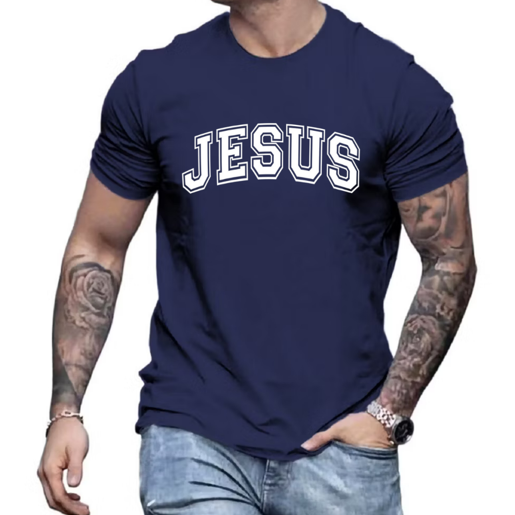 Camiseta Masculina Premium Jesus Camisa Estampada 100% Algodão Malha 30.1 P ao GG Unissex