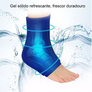 Bolsa de gelo no tornozelo para lesões, bolsa de gelo de gel reutilizável para terapias quentes e frias em Oferta na Shopee