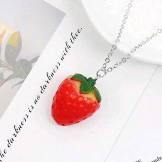 Colar Morango Strawberry Pingente Kawaii Fofo Aesthetic Coquette Corrente Aço Inox Presente em Oferta na Shopee