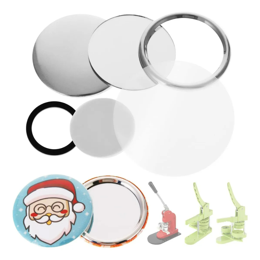 58mm Branco Pins E Bottons Espelho 50 Kits Para Mecolour Máquina De Button em Oferta na Shopee