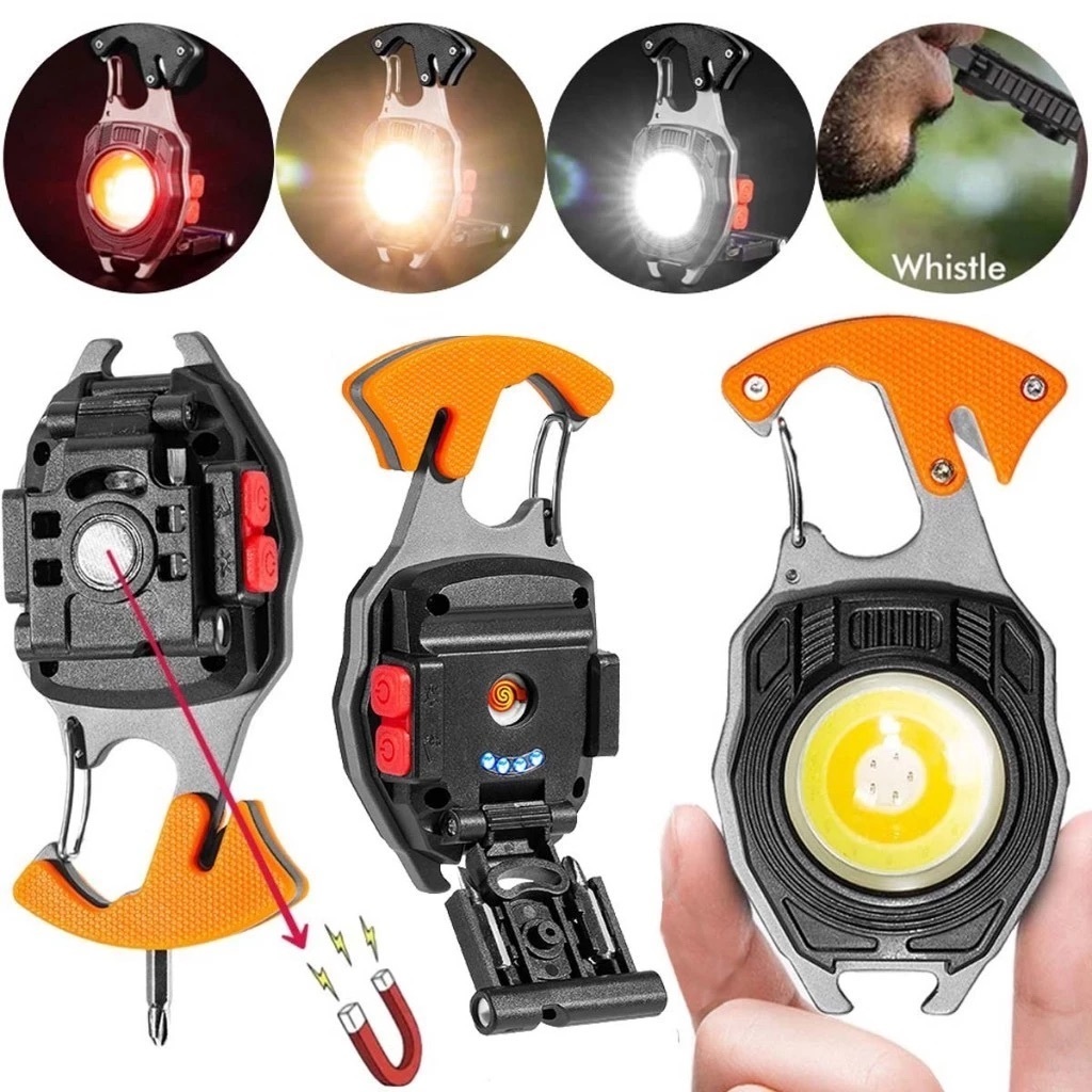 Lanterna De Trabalho Multifuncional COB Mini Chaveiro De Emergência Luz Portátil De Alta Potência