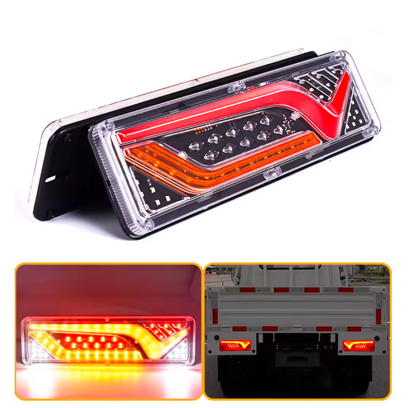 1 Par de Lanternas Traseiras LED para Caminhões | Setas Sequenciais | 30cm | 12V-24V em Oferta na Shopee