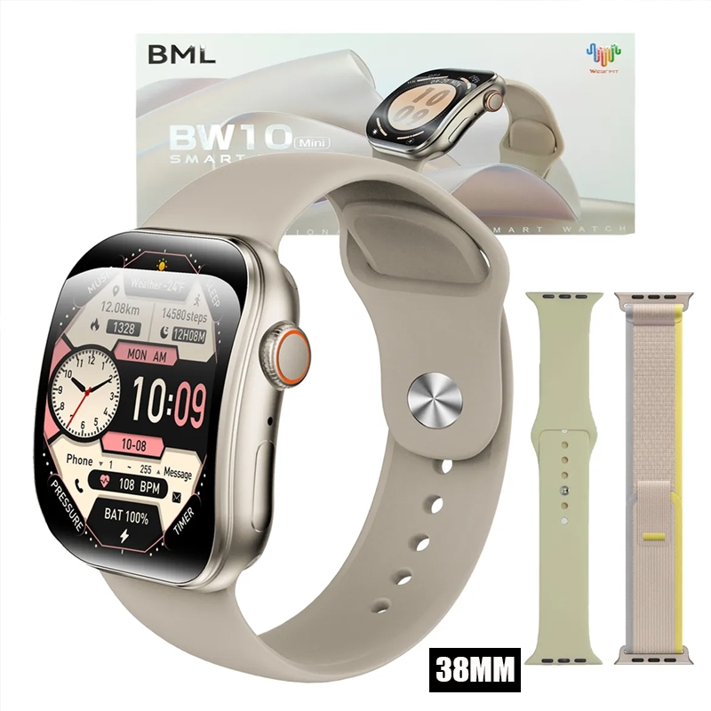 Smartwatch 38mm BW10 MINI Série 10 Bluetooth Call Cardíaca Monitoramento NFC GPS IP67 à pr...