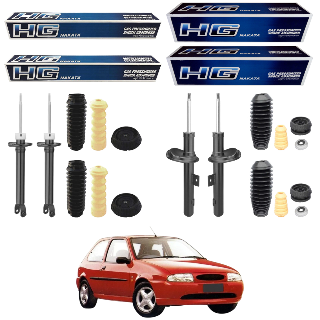 KIT 4 AMORTECEDOR FIESTA 96 A 2000 ORIGINAL NAKATA + KITS