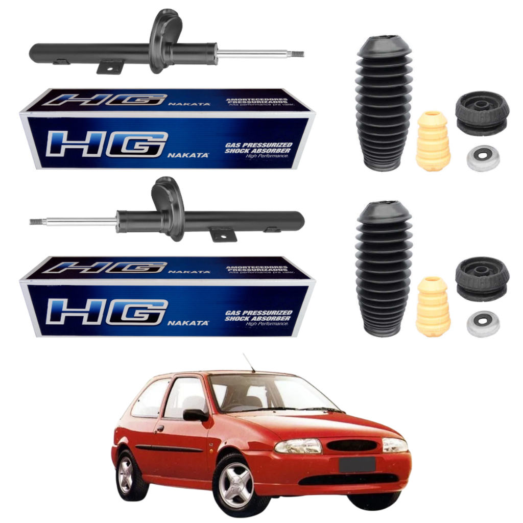 PAR AMORTECEDOR DIANTEIRO FIESTA 1996 A 2000 NAKATA + KIT