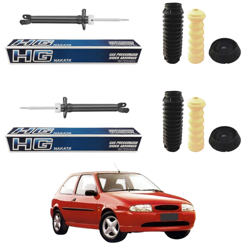 PAR AMORTECEDOR TRASEIRO FIESTA 1996 A 2000 NAKATA + KIT