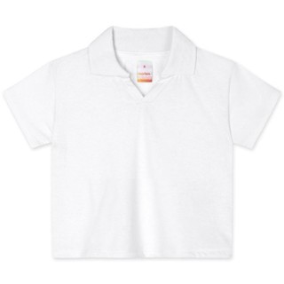 Detalhes do Blusa Polo Cropped Manga Curta Com Aroma Infantil Feminina Marisol