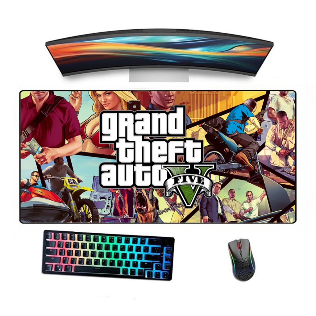 Mousepad Gamer Borda Costurada Estampado Gta Game Consoles