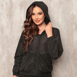 Jaqueta Corta Vento Feminino Impermeável Frio Blusa Dry Fit Resistente Água Capuz Forrada