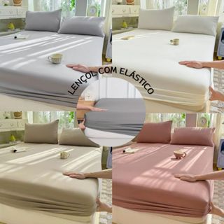 Jogo de Lençol  Cama Casal Queen 3 Peças 400 Fios Toque Macio do Algodão em Oferta na Shopee