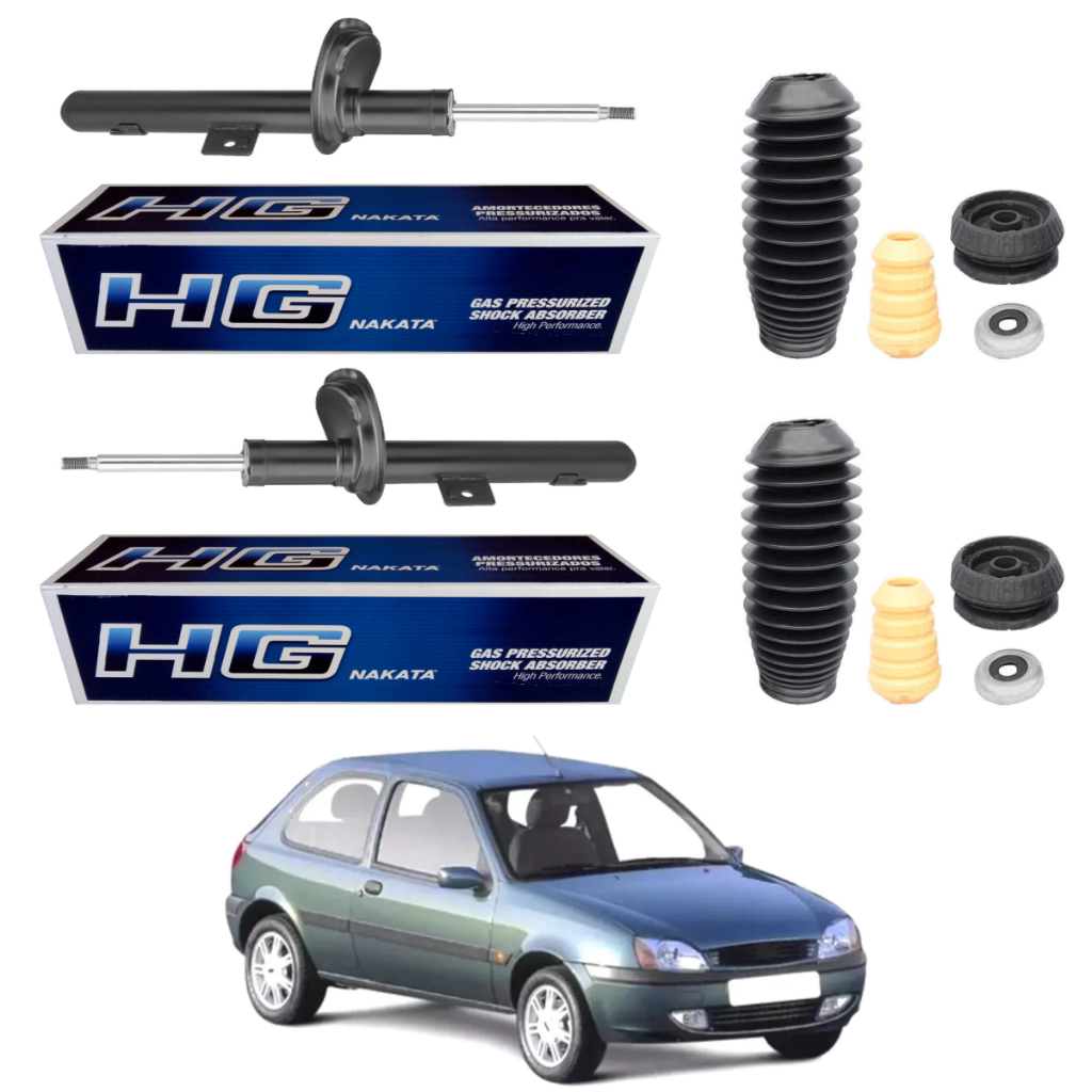 PAR AMORTECEDOR DIANTEIRO FIESTA STREET 2001 A 2006 ORIGINAL NAKATA + KITS