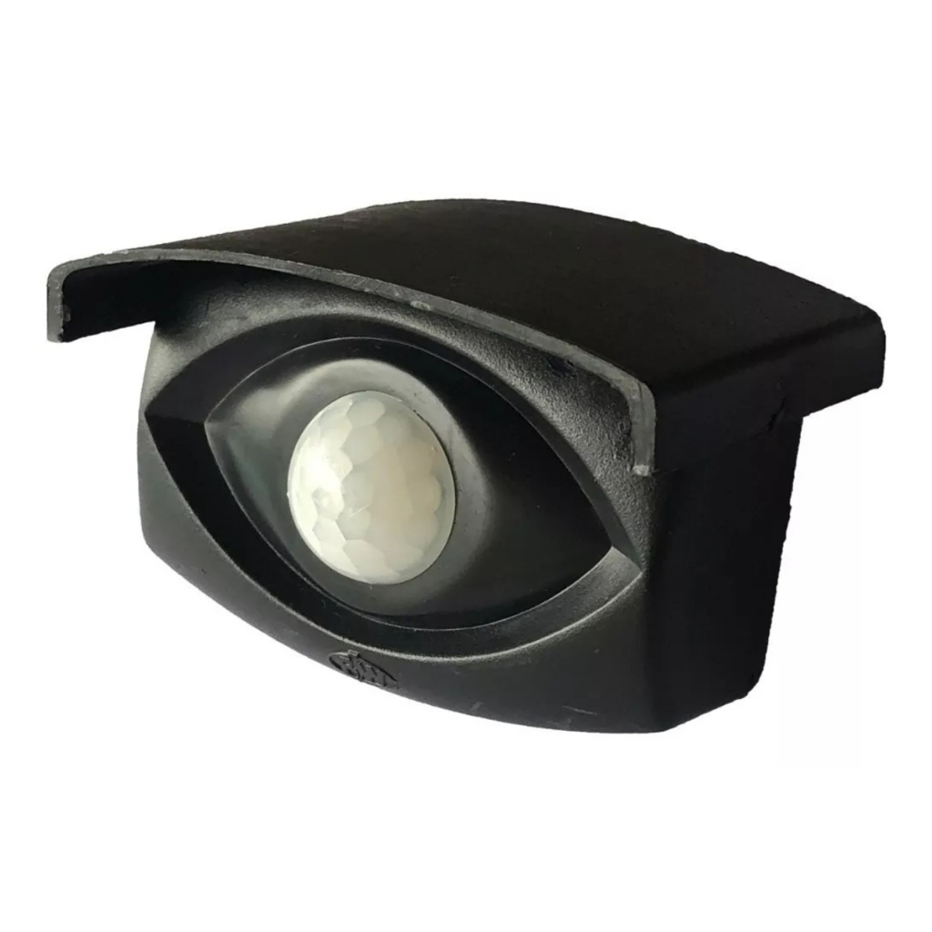 Sensor De Presença 2 em 1 Articulado Com Fotocélula Teto Parede Lente Sobrepor Preto Bivolt PW