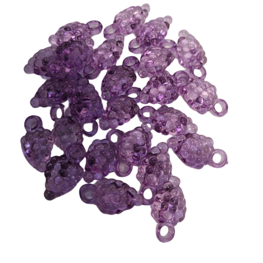 Pingente Cacho Uva 23x13mm em Acrílico -25 gramas em Oferta na Shopee