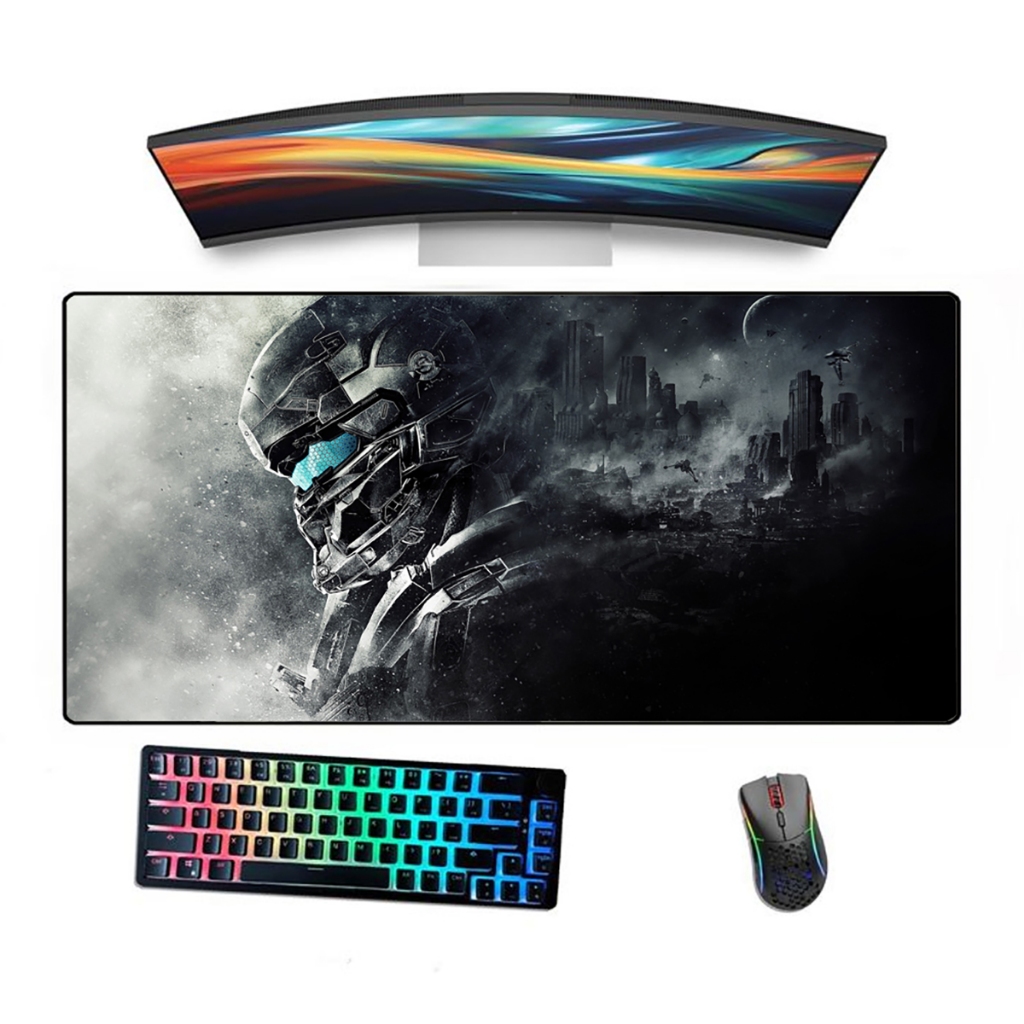 Mousepad Gamer Speed Borda Costurada Ergonómico Estampado Jogo Halo Console