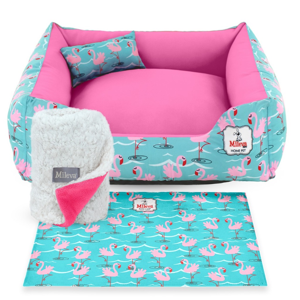 Cama Pet para Cachorro e Gato com Zíper Lavável Coberdrom e Porta Comedouro Kit 4 Peças vip 1 em Oferta na Shopee