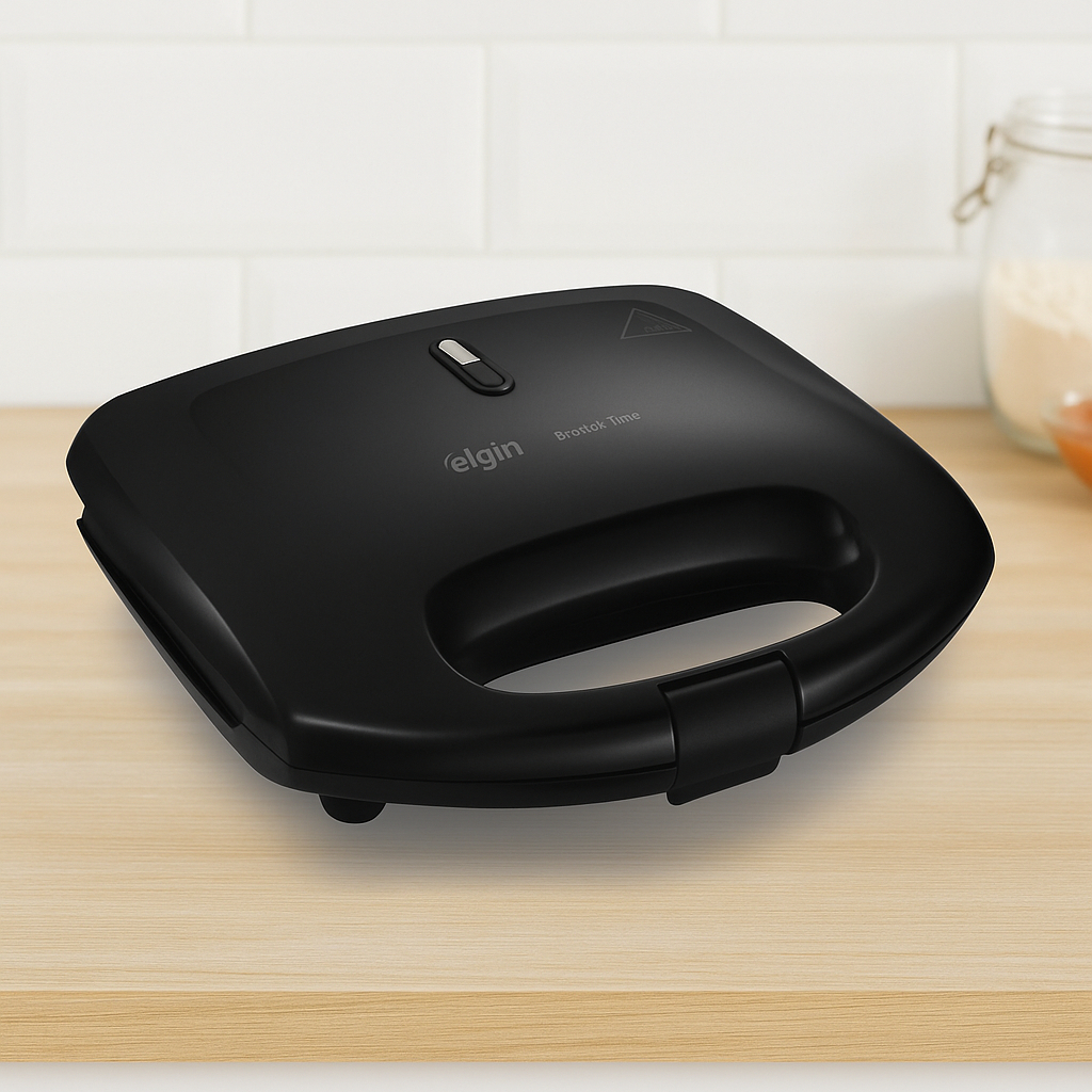 Sanduicheira Grill 2 Em 1 Elgin Brunch Time Antiaderente 800W Preta