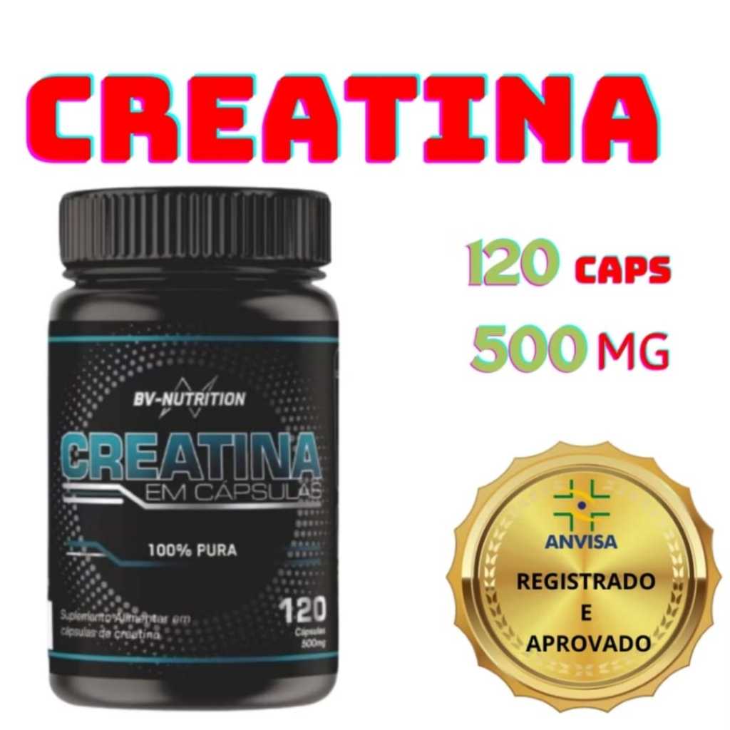 Creatina Concentrada PURA 3000mg 120 CÁPSULAS 500mg - BV Nutrition