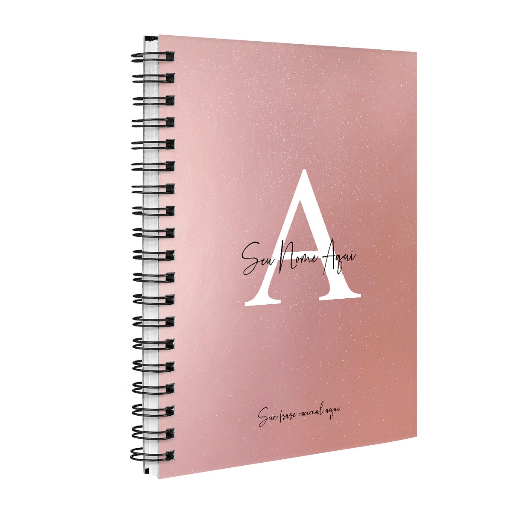 Agenda Planner Semanal 2026 Moderna Personalizada Letra Glitter Metalizada