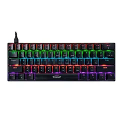 Teclado Mecanico Gamer TGT Sherman Compacto, Rainbow, ABNT2, Switch Azul, Preto, TGT-SHTKL-RBW01