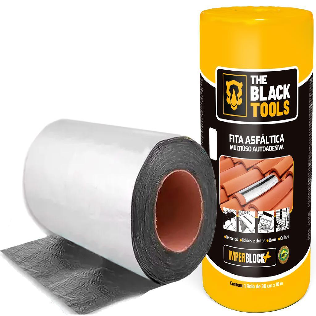 Fita Asfáltica Adesiva Vedatudo Aluminizada Imperblock Rolo 30cm X 10m Alumínio The Black Tools em Oferta na Shopee