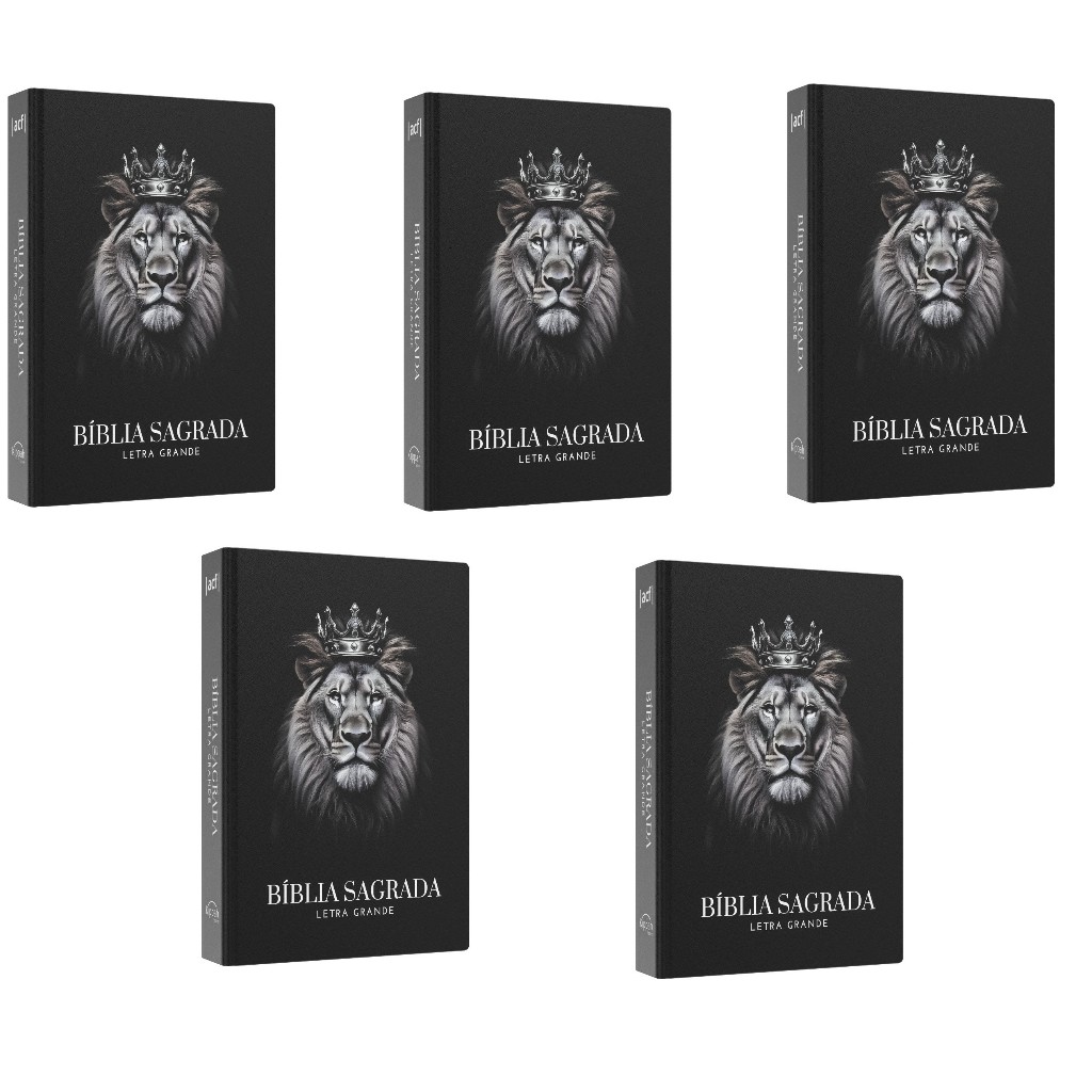 Kit Bíblia Sagrada | ACF | Leão Majestade | Capa dura | Letra Grande | 5 unidades - Books & Magazines