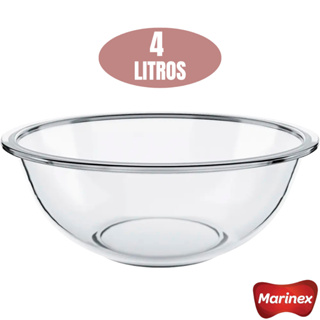 Tigela Marinex de Vidro Grande 4 Litros Preparo Saladeira Plus em Oferta na Shopee